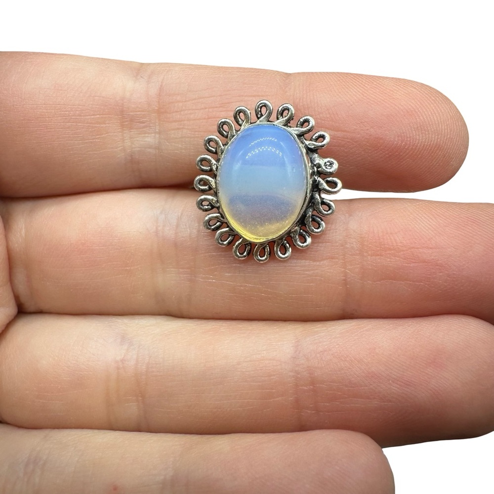 Opalite sterling ring size 6 3/4 - Picture 4 of 4
